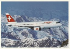 Airline issue postcard - Swiss Airbus A320