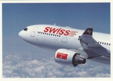 Airline issue postcard - Swiss Airbus A330