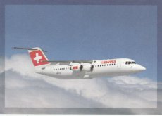 Airline issue postcard - Swiss Avro RJ 100 Airline issue postcard - Swiss International Air Lines Avro RJ 100