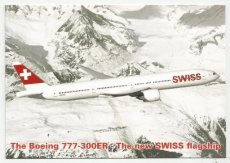 Airline issue postcard - Swiss Boeing 777-300ER Airline issue postcard - Swiss Boeing 777-300ER