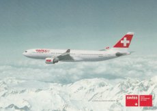 Airline issue postcard - Swiss International Air Lines Airbus A330