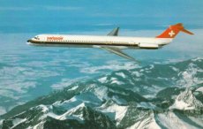 Airline issue postcard - Swissair MD-81