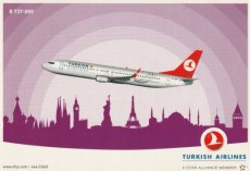 Airline issue postcard - Turkish Airlines Boeing 737-800