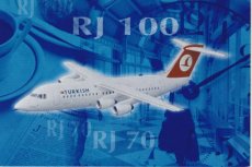 Airline issue postcard - Turkish Airlines BAE 146 / Avro RJ 70 / RJ 100