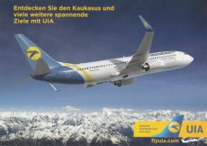 Airline issue postcard - Ukraine International Airlines Boeing 737-800