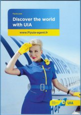 Airline issue postcard - Ukraine UIA Stewardess Airline issue postcard - Ukraine International Airlines French advertisement stewardess