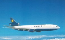 Airline issue postcard - Varig Brasil DC-10-30