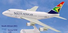 SAA South African Airways Boeing 747SP 1/200 scale desk model