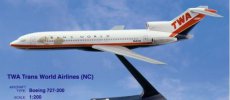 TWA Trans World Airlines Boeing 727-200 1/200 scale desk model PPC