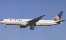 United Airlines Boeing 777-200 N222UA postcard United Airlines Boeing 777-200 N222UA postcard